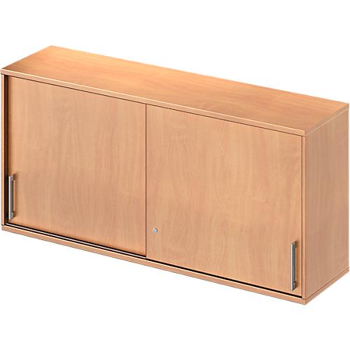 Schäfer Shop Genius Aufsatz-Schiebetürenschrank TETRIS WOOD, 2 OH, B 1600 mm, Höhe inkl. Gleiter, Buche-Dekor