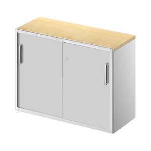 Schäfer Shop Genius Beistellschrank TETRIS SOLID, 2 OH, in Schreibtischhöhe, B 1000 mm, 25 mm Abdeckplatte, Ahorn-Dekor/weißalu Schäfer Shop Genius Beistellschrank TETRIS SOLID, 2 OH, in Schreibtischhöhe, B 1000 mm, 25 mm Abdeckplatte, Ahorn-Dekor/weißalu