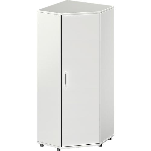 Schäfer Shop Genius Eckschrank TETRIS WOOD, 5 OH, B 800 x H 1910 mm, Höhe inkl. Gleiter, lichtgrau