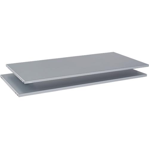 Schäfer Shop Genius Fachböden für TETRIS SOLID Schiebetürenschr. B 1200 mm/Querrolladenschr. B 800 mm, weißalu, 2 Stück