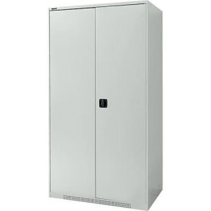 Schäfer Shop Genius Flügeltürenschrank FS, Stahl, mit Belüftungslöchern, B 1055 x T 620 x H 1950 mm, 5 OH, Lichtgrau/Lichtgrau, bis 500 kg Schäfer Shop Genius Flügeltürenschrank FS, Stahl, mit Belüftungslöchern, B 1055 x T 620 x H 1950 mm, 5 OH, Lichtgrau/Lichtgrau, bis 500 kg