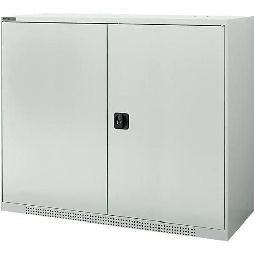 Schäfer Shop Genius Flügeltürenschrank FS, Stahl, mit Belüftungslöchern, B 1343 x T 520 x H 1105 mm, 3 OH, Lichtgrau/Lichtgrau, bis 450 kg