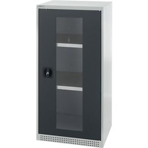 Schäfer Shop Genius Flügeltürenschrank FS, Stahl, Sichtfenster, Lüftungslöcher, B 545 x T 520 x H 1105 mm, 3 OH, Lichtgrau/Anthrazitgrau, bis 150 kg Schäfer Shop Genius Flügeltürenschrank FS, Stahl, Sichtfenster, Lüftungslöcher, B 545 x T 520 x H 1105 mm, 3 OH, Lichtgrau/Anthrazitgrau, bis 150 kg