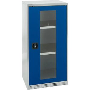 Schäfer Shop Genius Flügeltürenschrank FS, Stahl, Sichtfenster, Lüftungslöcher, B 545 x T 520 x H 1105 mm, 3 OH, Lichtgrau/Enzianblau, bis 150 kg Schäfer Shop Genius Flügeltürenschrank FS, Stahl, Sichtfenster, Lüftungslöcher, B 545 x T 520 x H 1105 mm, 3 OH, Lichtgrau/Enzianblau, bis 150 kg