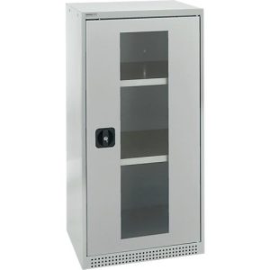 Schäfer Shop Genius Flügeltürenschrank FS, Stahl, Sichtfenster, Lüftungslöcher, B 545 x T 520 x H 1105 mm, 3 OH, Lichtgrau/Lichtgrau, bis 150 kg Schäfer Shop Genius Flügeltürenschrank FS, Stahl, Sichtfenster, Lüftungslöcher, B 545 x T 520 x H 1105 mm, 3 OH, Lichtgrau/Lichtgrau, bis 150 kg