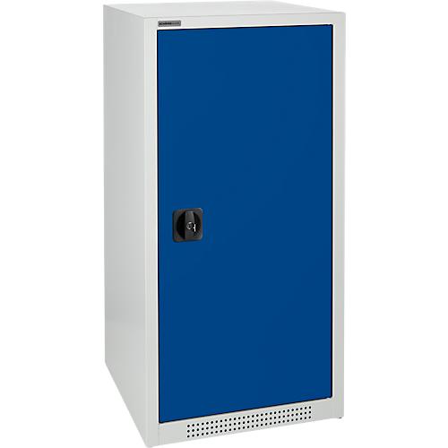 Schäfer Shop Genius Flügeltürschrank FS, 3 OH, abschließbar, 2 Fachböden, bis 250 kg, B 545 mm, Stahl, lichtgrau RAL 7035/enzianblau RAL 5010