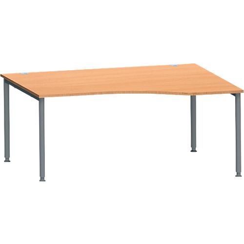 Schäfer Shop Genius Freiformschreibtisch MODENA FLEX, Ansatz links B 1800 mm, ahorn/anthrazit