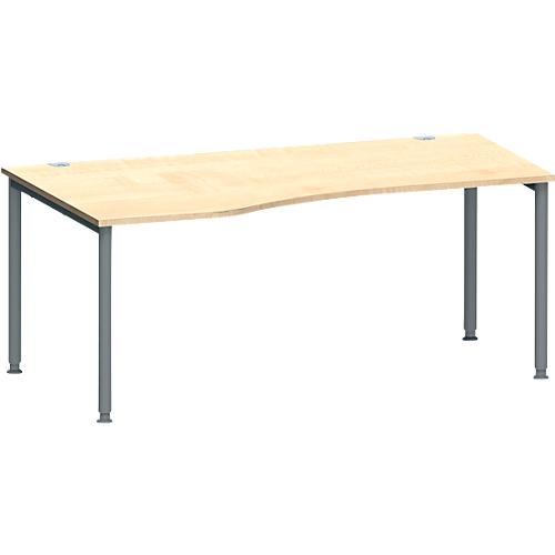 Schäfer Shop Genius Freiformschreibtisch MODENA FLEX, Ansatz links B 1800 mm, Ahorn/anthrazit