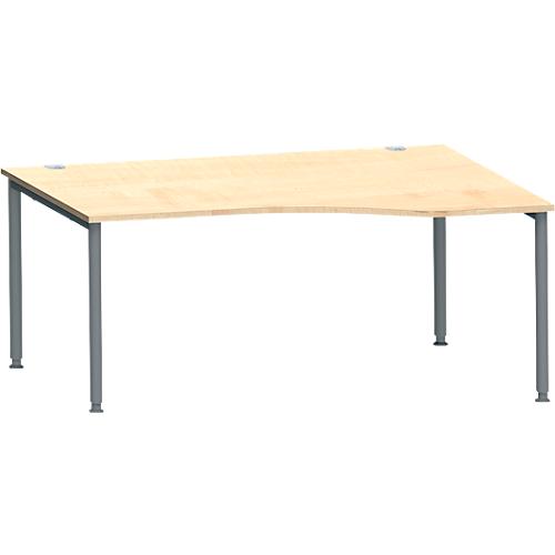 Schäfer Shop Genius Freiformschreibtisch MODENA FLEX, Ansatz links B 1800 mm, Ahorn-Dekor/anthrazit
