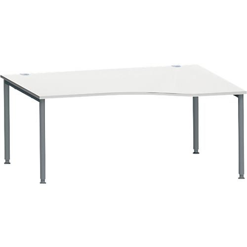 Schäfer Shop Genius Freiformschreibtisch MODENA FLEX, Ansatz links B 1800 mm, lichtgrau/anthrazit