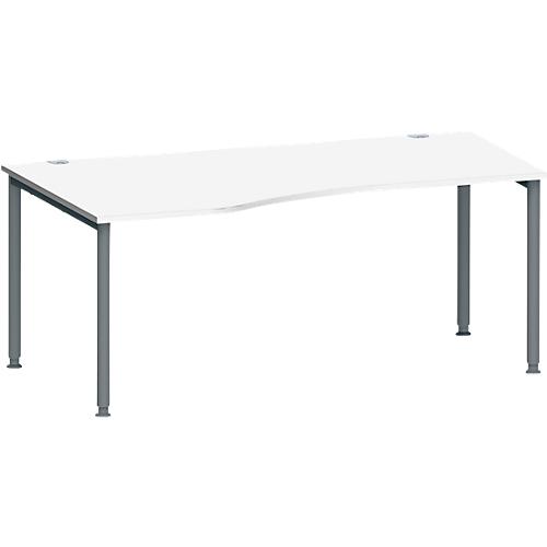 Schäfer Shop Genius Freiformschreibtisch MODENA FLEX, Ansatz links B 1800 mm, weiß/anthrazit