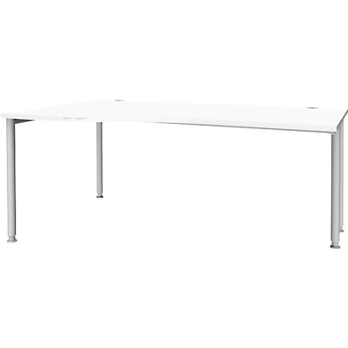Schäfer Shop Genius Freiformschreibtisch MODENA FLEX, Ansatz links, weiß/weißaluminium
