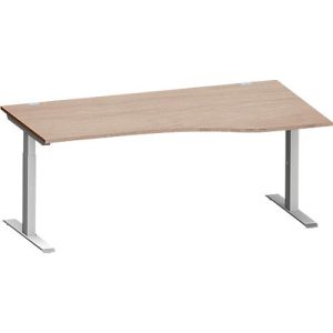 Schäfer Shop Genius Freiformschreibtisch MODENA FLEX, C-Fuß-Rechteckrohr, B 1800 mm, Ansatz rechts, Eiche-Dekor/weißalu Schäfer Shop Genius Freiformschreibtisch MODENA FLEX, C-Fuß-Rechteckrohr, B 1800 mm, Ansatz rechts, Eiche-Dekor/weißalu