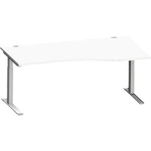 Schäfer Shop Genius Freiformschreibtisch MODENA FLEX, C-Fuß-Rechteckrohr, B 1800 mm, Ansatz rechts, weiß/weißalu Schäfer Shop Genius Freiformschreibtisch MODENA FLEX, C-Fuß-Rechteckrohr, B 1800 mm, Ansatz rechts, weiß/weißalu