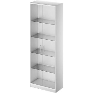 Schäfer Shop Genius Glastürenschrank TETRIS SOLID, Stahlkorpus, 5 OH, B 800 mm, Glas/weißalu Schäfer Shop Genius Glastürenschrank TETRIS SOLID, Stahlkorpus, 5 OH, B 800 mm, Glas/weißalu