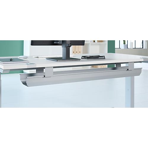 Schäfer Shop Genius Kabelkanal für Tischbreite 800 mm, abklappbar, Stahl, weißaluminium