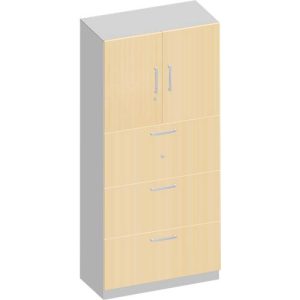 Schäfer Shop Genius Kombischrank TETRIS SOLID, 5 OH, B 800 mm, oben Flügeltüren, unten HR-Auszüge, weiß/weißalu, Ahorn/weißalu Schäfer Shop Genius Kombischrank TETRIS SOLID, 5 OH, B 800 mm, oben Flügeltüren, unten HR-Auszüge, weiß/weißalu, Ahorn/weißalu