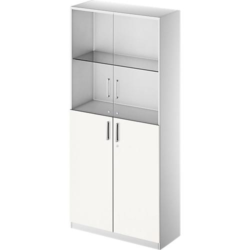 Schäfer Shop Genius Kombischrank TETRIS SOLID, 5 OH, Glas- und Flügeltüren, B 1000 mm, abschließbar
