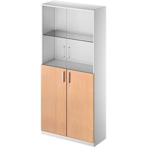 Schäfer Shop Genius Kombischrank TETRIS SOLID, 5 OH, Glas- und Flügeltüren, B 1000 mm, abschließbar Schäfer Shop Genius Kombischrank TETRIS SOLID, 5 OH, Glas- und Flügeltüren, B 1000 mm, abschließbar