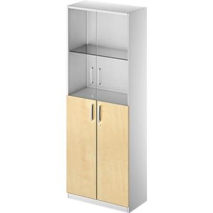 Schäfer Shop Genius Kombischrank TETRIS SOLID, 5 OH, Glas- und Flügeltüren, B 800 mm, abschließbar Schäfer Shop Genius Kombischrank TETRIS SOLID, 5 OH, Glas- und Flügeltüren, B 800 mm, abschließbar