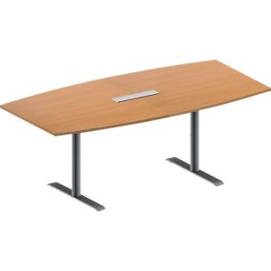 Schäfer Shop Genius Konferenztisch MODENA FLEX, mit Tischanschlussfeld, Boot, T-Fuß Rundrohr, B 2000 x H 650-850 mm, Buche/weißaluminium RAL 9006 Schäfer Shop Genius Konferenztisch MODENA FLEX, mit Tischanschlussfeld, Boot, T-Fuß Rundrohr, B 2000 x H 650-850 mm, Buche/weißaluminium RAL 9006