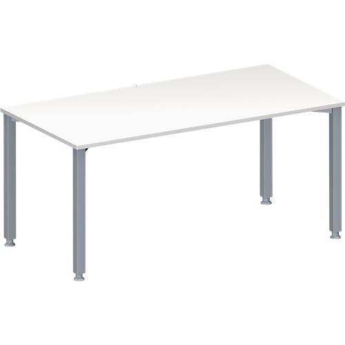 Schäfer Shop Genius Konferenztisch MODENA FLEX, Rechteck, 4-Fuß Quadratrohr, B 1600 x T 800 x H 720-840 mm, weiß/weißaluminium RAL 9006