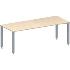 Schäfer Shop Genius Konferenztisch MODENA FLEX, Rechteck, 4-Fuß Quadratrohr, B 2000 x T 800 x H 720-840 mm, Ahorn/weißaluminium RAL 9006