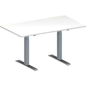 Schäfer Shop Genius Konferenztisch MODENA FLEX, Rechteck, T-Fuß Rechteckrohr, B 1400 x T 800 x H 650-850 mm, weiß/weißaluminium RAL 9006 Schäfer Shop Genius Konferenztisch MODENA FLEX, Rechteck, T-Fuß Rechteckrohr, B 1400 x T 800 x H 650-850 mm, weiß/weißaluminium RAL 9006