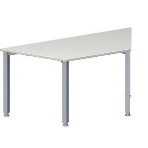 Schäfer Shop Genius Konferenztisch MODENA FLEX, Trapez, 4-Fuß Quadratrohr, B 1600 x T 800 x H 720-840 mm, lichtgrau/weißaluminium RAL 9006 Schäfer Shop Genius Konferenztisch MODENA FLEX, Trapez, 4-Fuß Quadratrohr, B 1600 x T 800 x H 720-840 mm, lichtgrau/weißaluminium RAL 9006