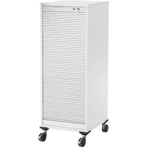 Schäfer Shop Genius Multimobil, B 450 x T 500 x H 1220 mm, Kunststoffrollladen, mit Rollen, abschließbar, weiß Schäfer Shop Genius Multimobil, B 450 x T 500 x H 1220 mm, Kunststoffrollladen, mit Rollen, abschließbar, weiß
