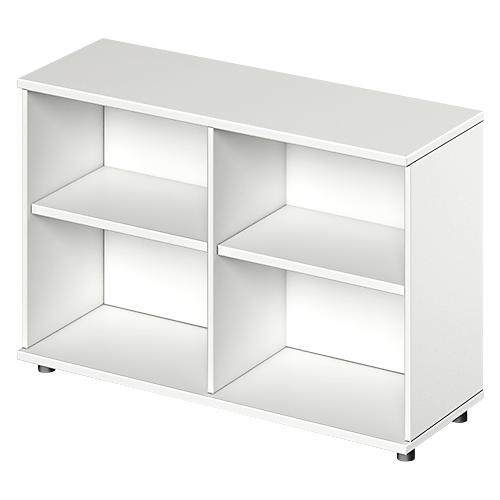 Schäfer Shop Genius Regal TETRIS WOOD, 2 OH, Höhe inkl. Gleiter, B 1200 mm, weiß