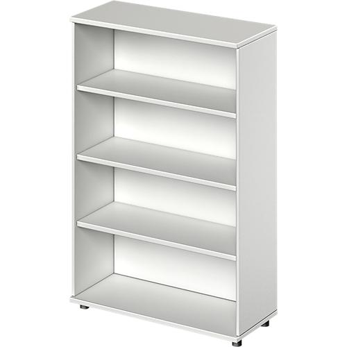 Schäfer Shop Genius Regal TETRIS WOOD, 4 OH, Höhe inkl. Gleiter, B 1000 mm, lichtgrau