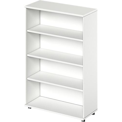 Schäfer Shop Genius Regal TETRIS WOOD, 4 OH, Höhe inkl. Gleiter, B 1000 mm, weiß