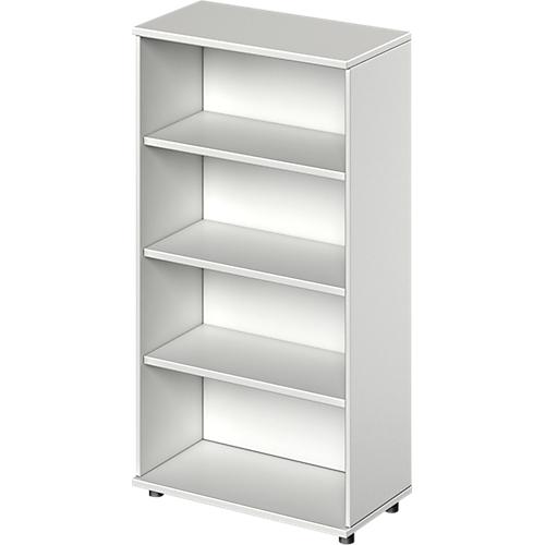 Schäfer Shop Genius Regal TETRIS WOOD, 4 OH, Höhe inkl. Gleiter, B 800 mm, lichtgrau