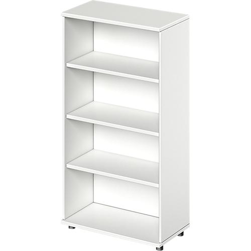 Schäfer Shop Genius Regal TETRIS WOOD, 4 OH, Höhe inkl. Gleiter, B 800 mm, weiß