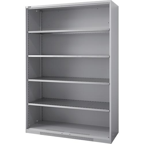 Schäfer Shop Genius Regalschrank FS, 5 OH, 4 höhenverstellbare Fachböden, bis 450 kg, B 1343 x T 420 x H 1950 mm, Stahl, weißaluminium RAL 9006