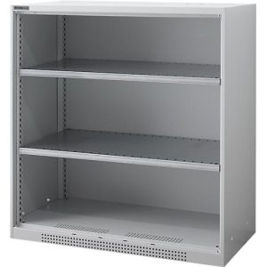 Schäfer Shop Genius Regalschrank FS, Stahl, mit Belüftungslöchern, B 1055 x T 520 x H 1105 mm, 3 OH, Weißalu, bis 300 kg