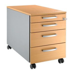 Schäfer Shop Genius Rollcontainer 1233, mit Griff rund, B 435 x H 577 mm, weißalu/weißalu/Buche-Dekor Schäfer Shop Genius Rollcontainer 1233, mit Griff rund, B 435 x H 577 mm, weißalu/weißalu/Buche-Dekor
