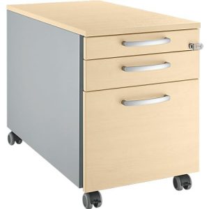 Schäfer Shop Genius Rollcontainer 126, mit Griff rund, B 435 x H 577 mm, Ahorn-Dekor/weißalu Schäfer Shop Genius Rollcontainer 126, mit Griff rund, B 435 x H 577 mm, Ahorn-Dekor/weißalu