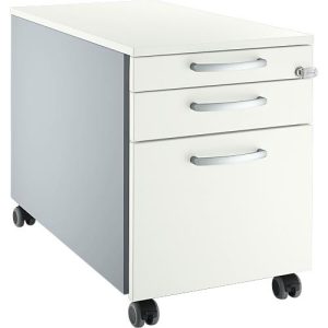 Schäfer Shop Genius Rollcontainer 126, mit Griff rund, B 435 x H 577 mm, weiß/weißalu Schäfer Shop Genius Rollcontainer 126, mit Griff rund, B 435 x H 577 mm, weiß/weißalu