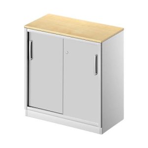 Schäfer Shop Genius Schiebetürenschrank TETRIS SOLID, 2 OH, B 800 mm, inkl. 19 mm Abdeckplatte, Ahorn-Dekor/weißalu Schäfer Shop Genius Schiebetürenschrank TETRIS SOLID, 2 OH, B 800 mm, inkl. 19 mm Abdeckplatte, Ahorn-Dekor/weißalu