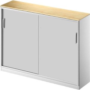 Schäfer Shop Genius Schiebetürenschrank TETRIS SOLID, 3 OH, 2 Fachböden, B 1600 mm, 19 mm Abdeckplatte, Ahorn-Dekor/weißalu Schäfer Shop Genius Schiebetürenschrank TETRIS SOLID, 3 OH, 2 Fachböden, B 1600 mm, 19 mm Abdeckplatte, Ahorn-Dekor/weißalu