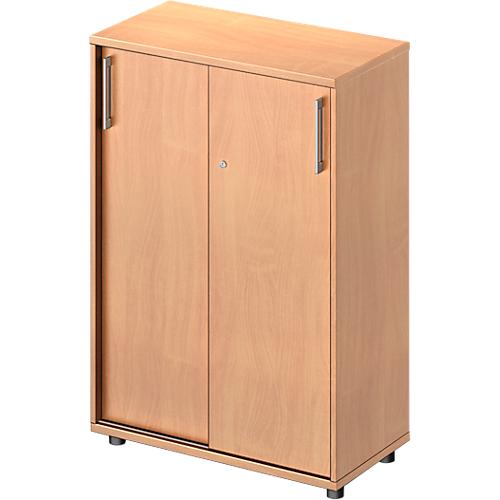 Schäfer Shop Genius Schiebetürenschrank TETRIS WOOD, 3 OH, B 800 mm, Höhe inkl. Gleiter, Buche-Dekor