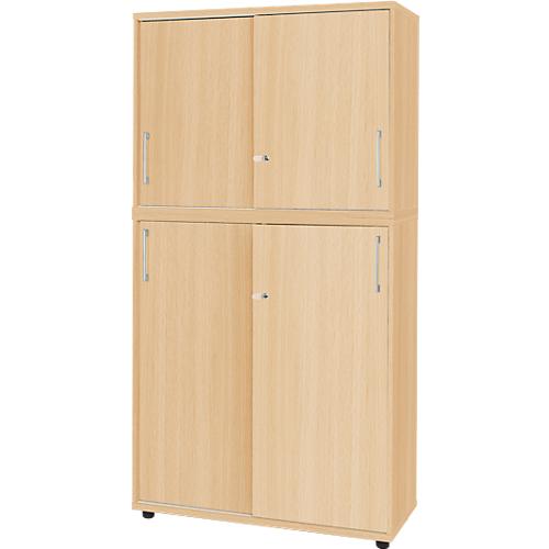 Schäfer Shop Genius Schrankkombination TETRIS WOOD, mit 5 Ordnerhöhen, Platz für bis zu 60 Standardordner, Ahorn-Dekor