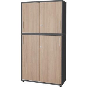 Schäfer Shop Genius Schrankkombination TETRIS WOOD, mit 5 Ordnerhöhen, Platz für bis zu 60 Standardordner, graphit/Eiche Schäfer Shop Genius Schrankkombination TETRIS WOOD, mit 5 Ordnerhöhen, Platz für bis zu 60 Standardordner, graphit/Eiche