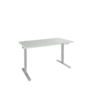 Schäfer Shop Genius Schreibtisch AERO FLEX, elektrisch höhenverstellbar, Rechteck, C-Fuß, B 1200 mm, lichtgrau/weißalu Schäfer Shop Genius Schreibtisch AERO FLEX, elektrisch höhenverstellbar, Rechteck, C-Fuß, B 1200 mm, lichtgrau/weißalu