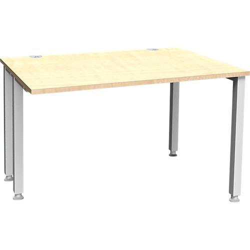 Schäfer Shop Genius Schreibtisch MODENA FLEX, 4-Fuß-Quadratrohr, verkürzte Seitenteile, B 1200 mm, ahorn