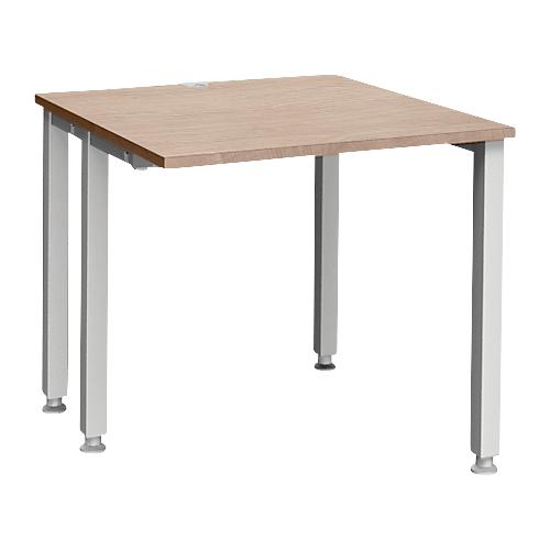Schäfer Shop Genius Schreibtisch MODENA FLEX, 4-Fuß-Quadratrohr, verkürzte Seitenteile, B 800 mm, Eiche-Dekor