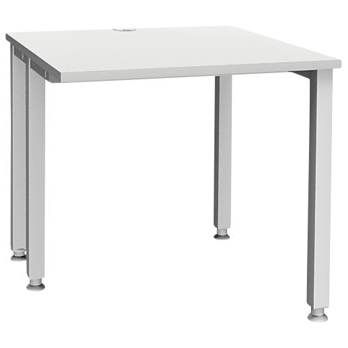 Schäfer Shop Genius Schreibtisch MODENA FLEX, 4-Fuß-Quadratrohr, verkürzte Seitenteile, B 800 mm, lichtgrau