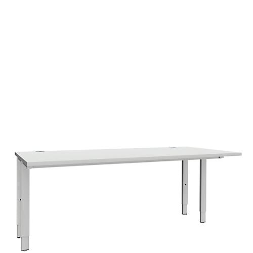 Schäfer Shop Genius Schreibtisch MODENA FLEX, 4-Fuß-Rechteckrohr, beidseitig, B 1800 mm, lichtgrau